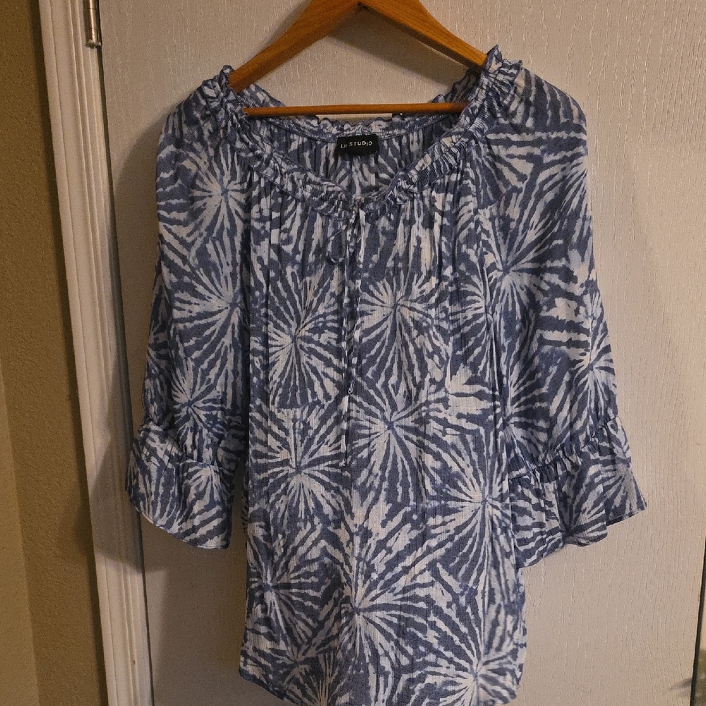 Zutano Cream Smocked 3/4 Sleeve Blouse